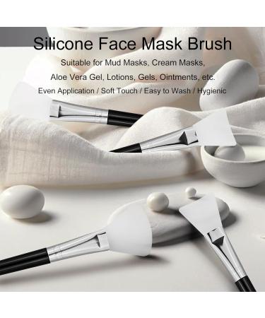 Buy Silicone Face Mask Brush Applicator Set - 4 Pcs Black for Mud Clay Masks & DIY | Ideal for Body Lotion & BB CC Cream - Buy Online on GoSupps.com