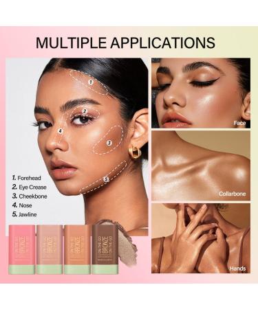 Buy Bronzer Stick - 4 Colors - Blendable & Buildable Face Shaping Cream Contour - Long Lasting (02 Soft Glow) - International Shipping - Buy Online on GoSupps.com