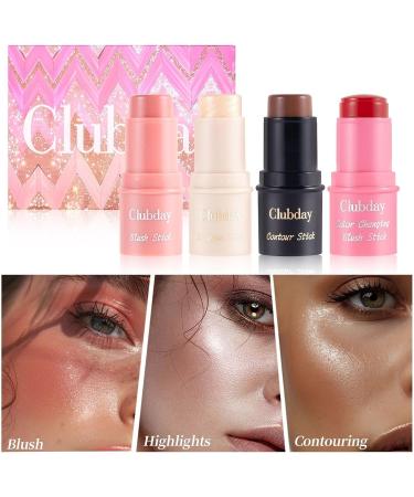 INTEROOKIE Face brightening natural three-dimensional grooming stick Q elastic jelly blush lipstick integrated makeup (6.8gX4pcs) - Buy Online on GoSupps.com