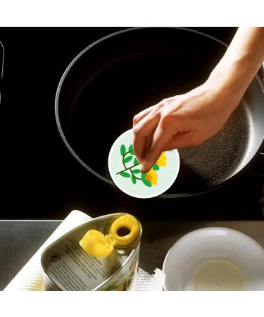 Wood Pulp Sponge Wipe - Flower Pattern Dish Sponges for Washing Dishes Kitchen Sponges Pack Hangable Design for Kitchen Cleaning Tables - Buy Online on GoSupps.com