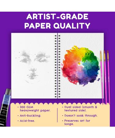 Watercolor Paper White 2 Pack (64 Sheets) - Large Watercolor Pad for Artists - Buy Online on GoSupps.com