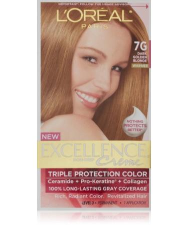 L'Oreal Excellence 7G Dark Gold Blonde Hair Color  1 ct 1 Count (Pack of 1) Dark Golden Blonde 7G