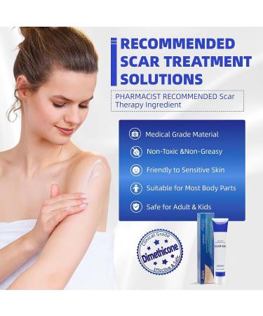 Scar Cream Silicone Gel for Old and New Scars - Advanced Formula for Keloids, Surgery, Acne - 1.5 OZ - Visible Results - All Skin Types - Buy Online on GoSupps.com