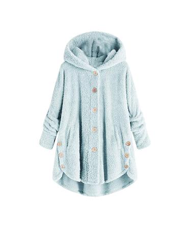 Hanxiulin coat plush jacket hoodie jacket oversize winter coat ceiling hoodie ladies oversize winter color variants transition jacket ladies trench coat fall jacket autumn coat fluffy jacket blue l
