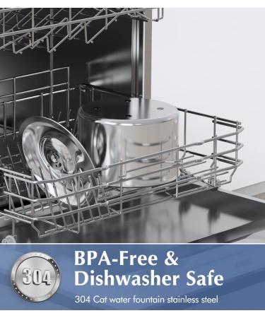 oneisall Stainless Steel Cat Water Fountain - Quiet & Automatic 2L Pet Drinking Fountain for Cats and Dogs - Silver - Buy Online on GoSupps.com