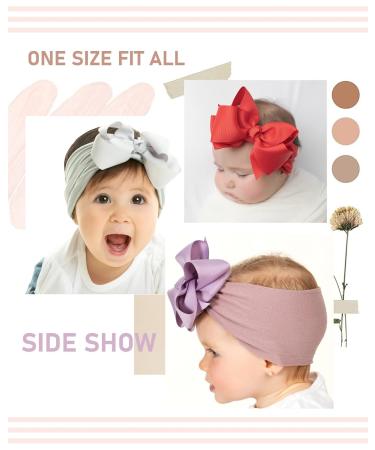 Shop 20-Piece Baby Headband Set | Stretchy Hair Bands with 6-Inch Big Bows for Newborns Toddlers & Kids Multi-Colored Options Available - Buy Online on GoSupps.com