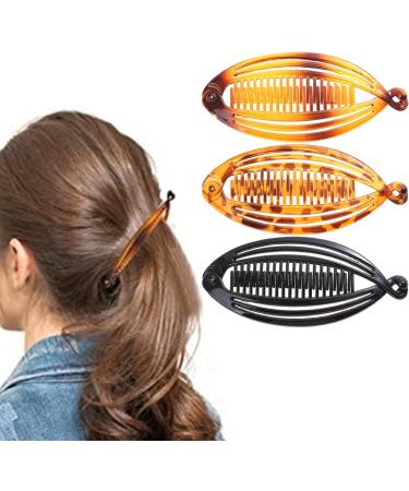 SculptZen 3 Pcs Banana Hair Clip Vintage Fish Shape Clamp Clincher Combs Fishtail Hairpin Long Hair Clips Ponytail Hair Comb Barrettes Hair Accessories for Women Fishtail Hair Clip for Thick Thin Hair - Buy Online on GoSupps.com