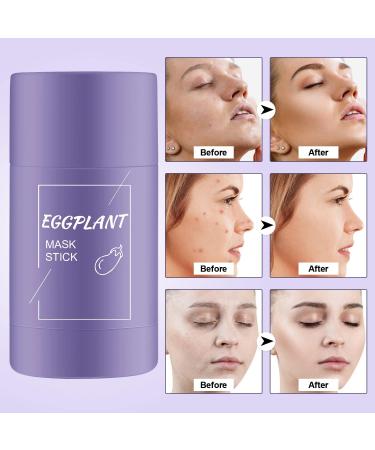 Green Tea Cleansing Mask Stick Eggplant Blackhead Remover Mask Poreless Deep Cleanse Mask Stick for Face Moisturizing Oil Control & Shrink Pores for All Kind Skin Types Women Men - Buy Online on GoSupps.com