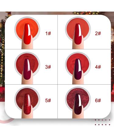 Honey Joy 6 Box Set Wine Red Glitter Dipping Powder Collection - No Lamp Cure, Gel Polish Effect - Smooth Finish (10g/box) - Buy Online on GoSupps.com