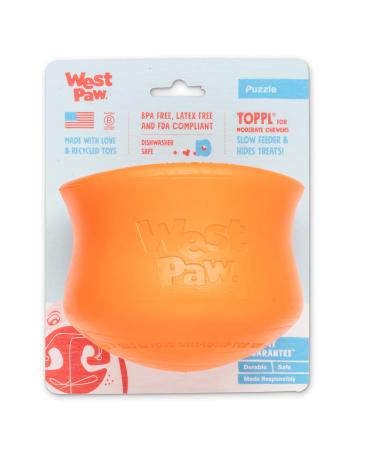 West Paw Zogoflex Toppl Delicher Donor Dog toy Puzzle - Interactive K toys for Dogs - Dog toys for moderate horsepower starting catching - holds dry food treat XL XL Tangerine