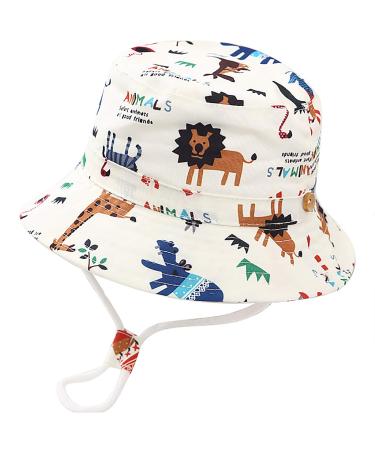 XYIYI Kids Bucket Hat Adjustable Sun Hats Breathable Beach Hat for Boys Girls 2-4 Years Lion