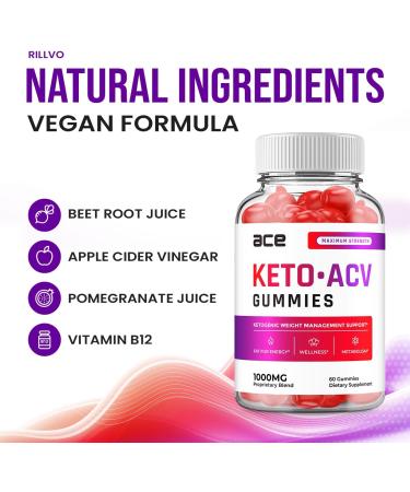 ACE Keto ACV Gummies - Advanced Formula with B12, Beet Root Juice for Men & Women | 60 Gummies - Buy Online on GoSupps.com