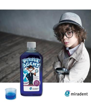 Miradent Plaque Agent Dental Rinse 250ml | Bubble Gum Taste | Plaque Control for Children | Erythrosine & Alcohol-Free Ready to Use - Buy Online on GoSupps.com