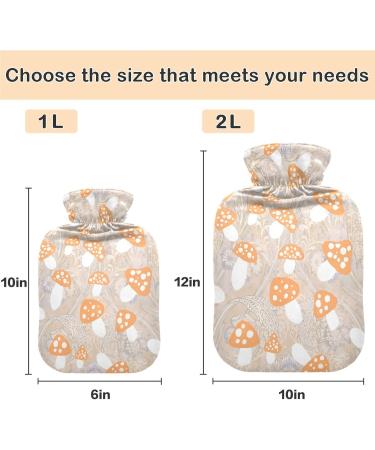 Naanle Mushroom Heat Bottle - 1L Transparent Hot Water Bottle for Pain Relief & Cold Therapy | Ideal for Beds Hands & Feet - Buy Online on GoSupps.com
