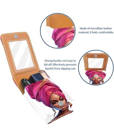 Premium Leather Lipstick Case with Mirror | Mini Lip Gloss Organizer for African American Women - Stylish & Compact - Buy Online on GoSupps.com