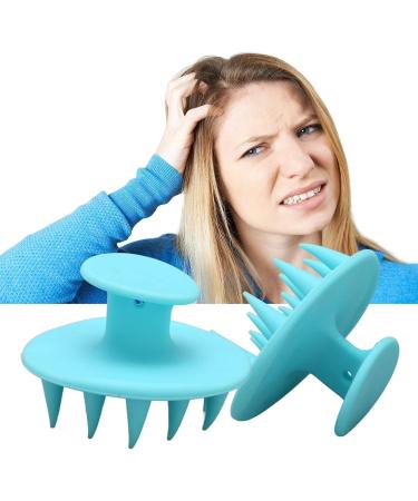 Scalp Massage Shampoo Brush Set - 2 Silicone Head Skin Scrubbers for Dandruff Removal & Hair Care - Wet & Dry Use - Buy Online on GoSupps.com