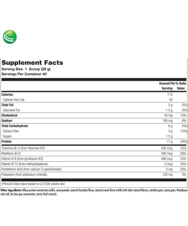 Nutra BioGenesis Ultra Pure Chocolate Whey Protein - 2Lb 12Oz | Gluten Free Protein Powder with B Vitamins for Recovery & Lean Body - Buy Online on GoSupps.com