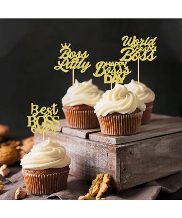 Keaziu 36PCS Happy Boss's Day Cupcake Toppers Boss Lady Women Gentleman Office Decoration Happy Boss Day Party Decorations Boss Day Decorations Birthday Party Decorations Supplies Gold - Buy Online on GoSupps.com