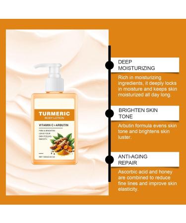 Turmeric Body Lotion Vitamin C Turmeric Body Lotion Deep Hydration Body Lotion Repair Dry Skin - Turmeric Body Treatment Lotion For Smooth Nourished Skin (3) - Buy Online on GoSupps.com
