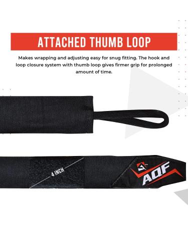 Buy AQF 4M Boxing Hand Wraps for Martial Arts - Elastic Protection Bandages for Men & Women - Ideal for MMA & Boxing - Black Color - Buy Online on GoSupps.com