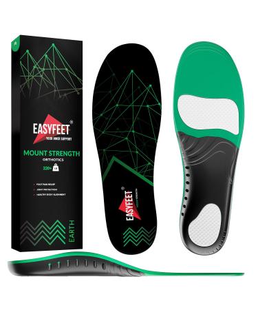 (New 2023) 220+ lbs Plantar Fasciitis Strong Arch Support Insoles Inserts Men Women - Flat Feet - Orthotic Insoles High Arch for Arch Pain - Work Boot Shoe Insole - Heavy Duty Support Pain Relief Black (XS) 3.5-5.5