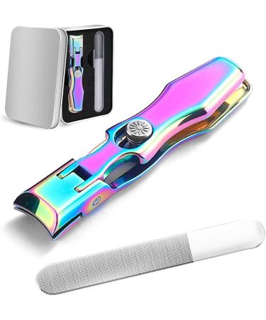 German Nail Clippers for Men Lux Grip German Nail Clippers Lux Nail Clipper for Thick Nails Ultra Sharp Anti-Splash Nail Clippers with Catcher File(Colorful)