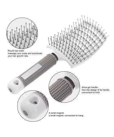 2 Pack Pro Vented Curved Detangling Hair Brush for Fast Drying & Styling - Black & White - Buy Online on GoSupps.com