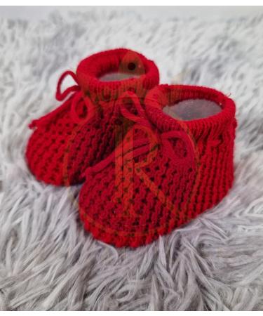 Royal Icon Baby Booties 0-3 Months | Warm & Safe Baby Slippers for Boys & Girls | Newborn Baby Boots Ri401 Red - Buy Online on GoSupps.com
