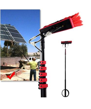 12FT-36FT Water Fed Telescopic Brush Extendable Cleaner Conservatory Roof Extension Rod Cleaning Equipment for Photovoltaic Panel Cleaning Trucks Cleaning 5.4m(18FT)