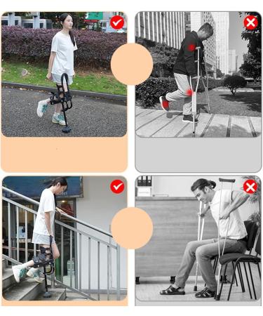 Pain Free Knee Crutch Single Leg Telescopic Hands Free Crutch Anti-Slip Knee Alternative To Crutches Walking Support For Ankle Fractures Sprains Calf (Color : Black Size : Right) Right Black - Buy Online on GoSupps.com