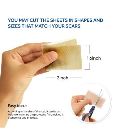 Puriderma Medical Silicone Scar Removal Sheets - Set of 5 | Fast & Effective on Keloid, Surgery, Burn, Acne, C-Section Scars - Buy Online on GoSupps.com