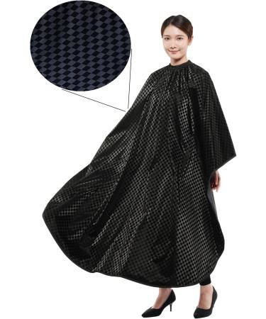 Professional Salon Cape - Black Polyester Barber Hair Cut Cape 54"x62" | International Shipping Available - Buy Online on GoSupps.com