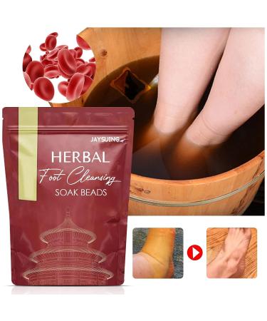 60PCS Herbal Foot Cleansing Soak Beads - Ginger Foot Soak for Lymphatic Drainage, Slimming, and Relaxation - Foot Reflex Zones Massage for Fatigue Relief - Buy Online on GoSupps.com