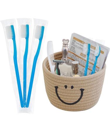 Blue Handle Disposable Toothbrushes - Individually Wrapped (50 Pack) for Hotel, AirBnB, and Homeless Care - Buy Online on GoSupps.com
