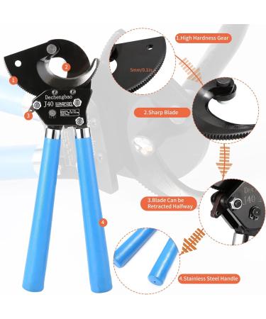 Dechengbao J40 Heavy Duty Ratchet Cable Cutter for Aluminum and Copper Cables up to 400mm - Buy Online on GoSupps.com