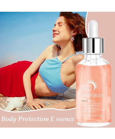  Mimoqk Brightening Body Oil Mild Skin Care Liquid Natural Nourishing Formula UV Protection 15 ml Lightweight Body Ideal for Travel Sports Daily Use - Buy Online on GoSupps.com