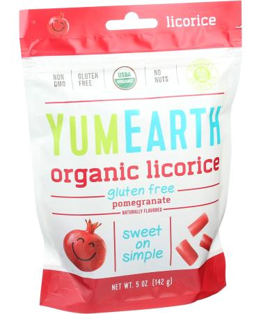 Buy YumEarth Organic Licorice Pomegranate 5 oz - All-Natural Treat - Buy Online on GoSupps.com