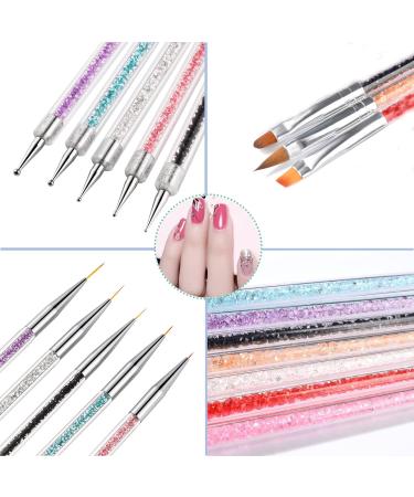 AUERVO 8PCS Nail Art Brushes and Pens for DIY Nail Art Design - Glitter Handle, Crystal Pen Holder - Buy Online on GoSupps.com