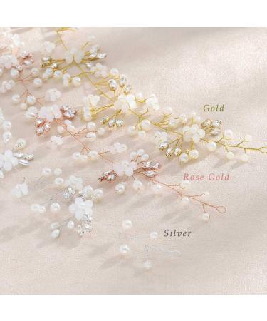 Unicra Wedding Crystal Flower Hair Vine Headpiece - Rose Gold Bridal Headbands for Brides - Buy Online on GoSupps.com