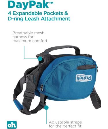 Kyjen Outward Hound DayPak Dog Backpack - Adjustable Saddlebag Style Size L Blue | International Shipping Available - Buy Online on GoSupps.com