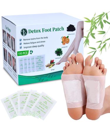 Detox footpaster detox pavement - 100 pieces natural detoxification pavement feet detox pavement feet foot pads for stress reduction detoxification cleaning improvement of sleep quality