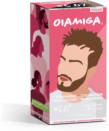 Oiamiga Light Brown Permanent Hair Dye Inclusive Hair Colour for All Hair Types Rapid Processing Made with Natural Ingredients Vegan and Cruelty Free 120ml - Buy Online on GoSupps.com