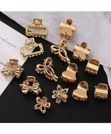 14Pcs Gold Small Claw Hair Clips for Thin/Medium Thick Hair - Non-slip Hair Accessories for Women and Girls - Buy Online on GoSupps.com
