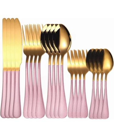 Flatware Sets White Gold Cutlery Set 20Pcs Forks Spoons Knifes Stainless Steel Cutlery Set Kitchen Tableware Sets Dinnerware Set Dropshipping Stainless Steel (Color : Black Gold) - Buy Online on GoSupps.com