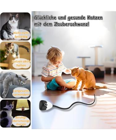 Lifefav 2-in-1 Cat Toys - Interactive Automatic Silicone Tail & Rechargeable Railway Toys for Kittens | Ships Internationally - Buy Online on GoSupps.com