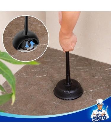 MR.SIGA Toilet Plunger and Bowl Brush Combo - Bathroom Cleaning Set, Black - Buy Online on GoSupps.com