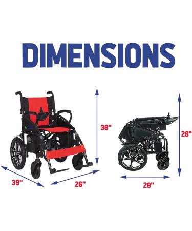 Alton Mobility - ARTEMIS Foldable Lightweight Electric Wheelchairs 265lbs 500W 13Miles - Red - Buy Online on GoSupps.com