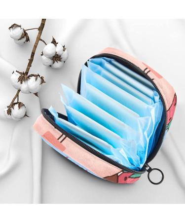 Buy Stylish Menstruation Pad Bag with Zipper - Women's Strawberry & Cow Design for Tampons & Napkins - Buy Online on GoSupps.com