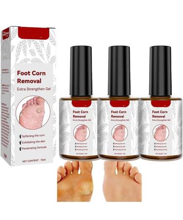 Gfouk Foot Corn Removal Extra Strengthen Gel 10ml Foot Corn Removers Liquid Corn Removal Liquid for Feet Extra Strength Foot Corn Removal Cream Foot Corn Treatment and Removal (3Pcs)