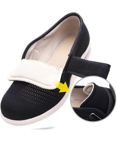 YSDQ Men's Wide Width Diabetic Shoes - Adjustable, Breathable & Lightweight - Non-Slip Air Cushion Sneakers for Elderly Swollen Feet - Grey, Size 45EU - Buy Online on GoSupps.com